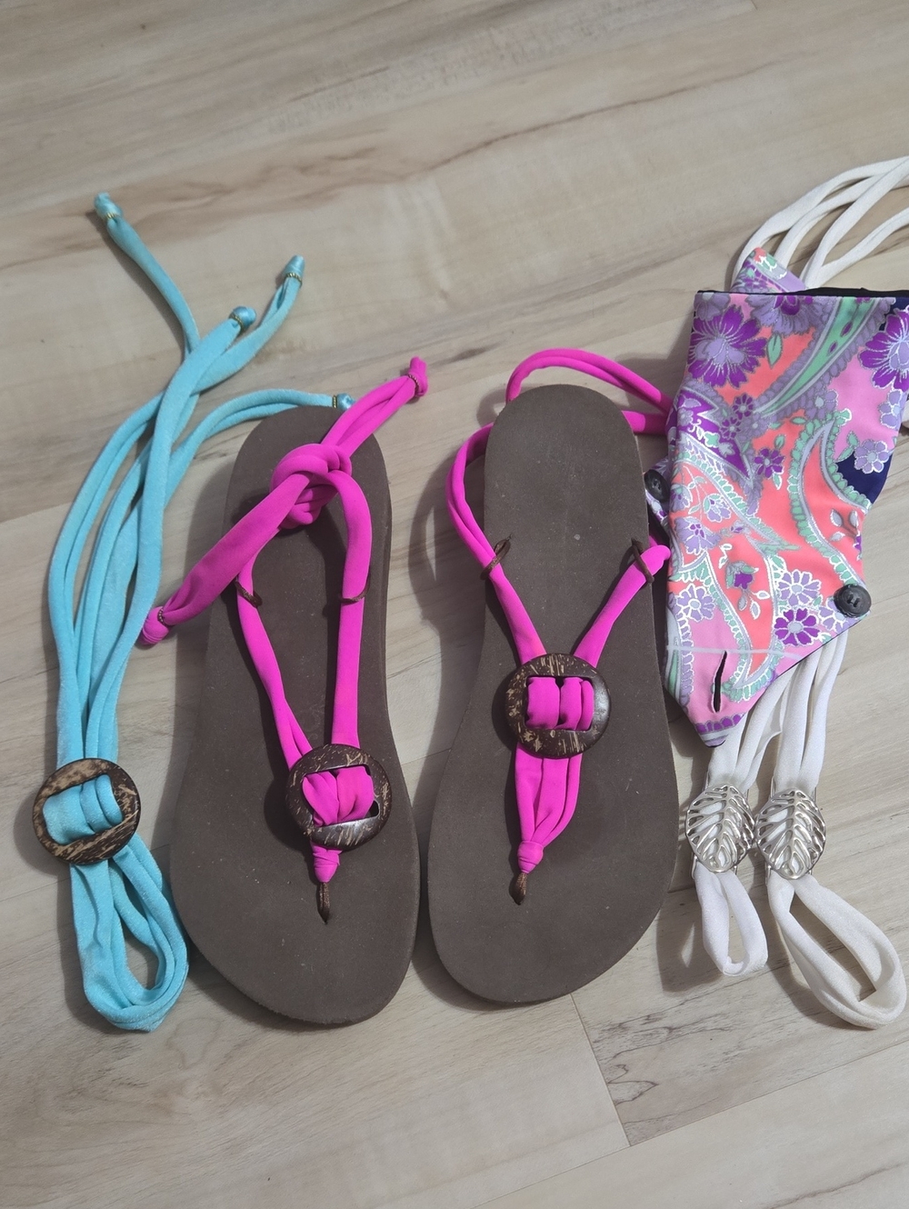 Women's Interchangable Top Sandals with Decorative Buckles